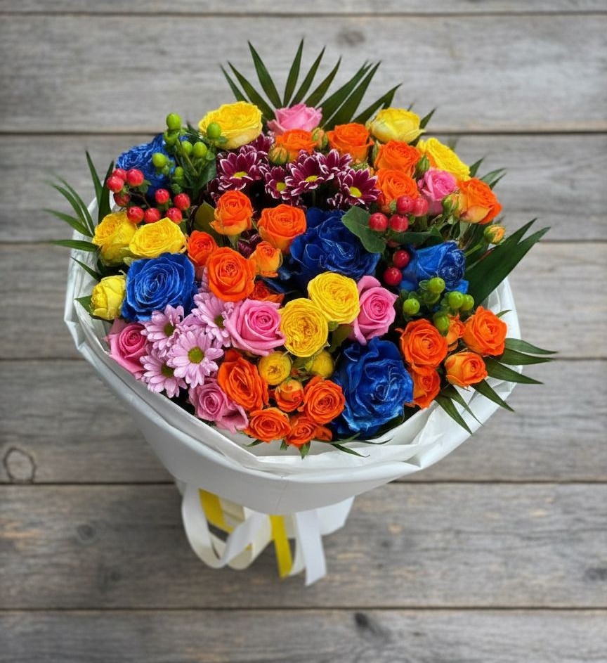 Букет цветов из: Розы и Хризантемы в Шабровском