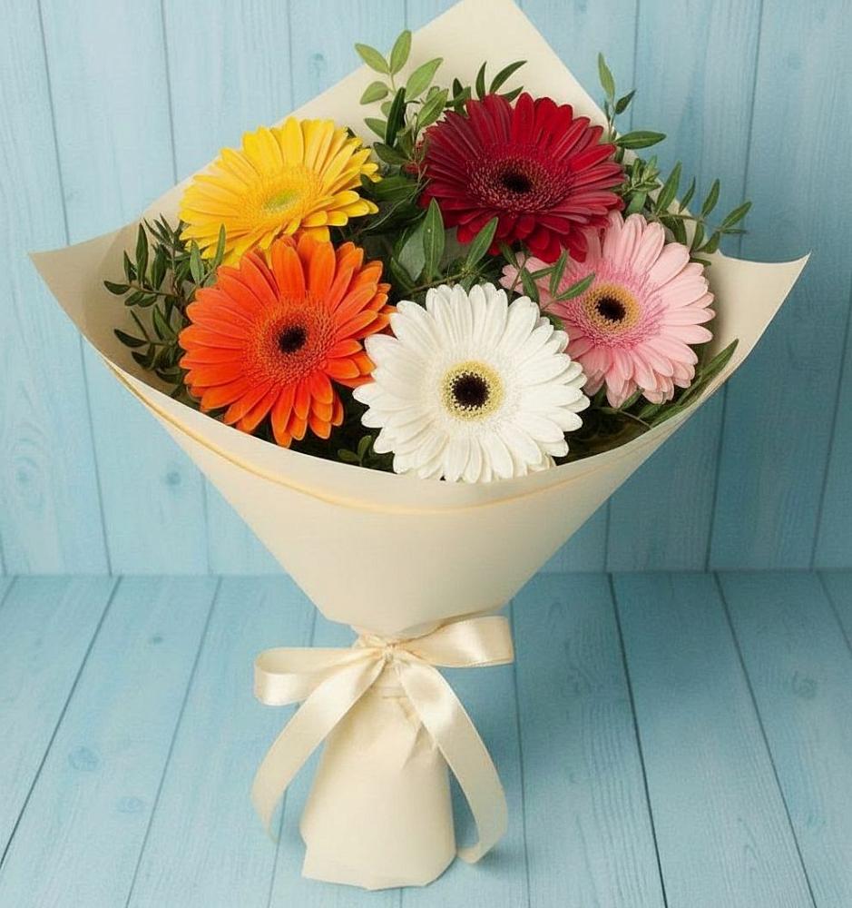 Букет цветов из: Герберы в Шабровском