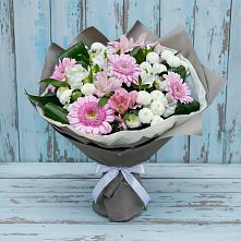 Букет цветов из:  Герберы, Альстромерии и Хризантемы в Шабровском