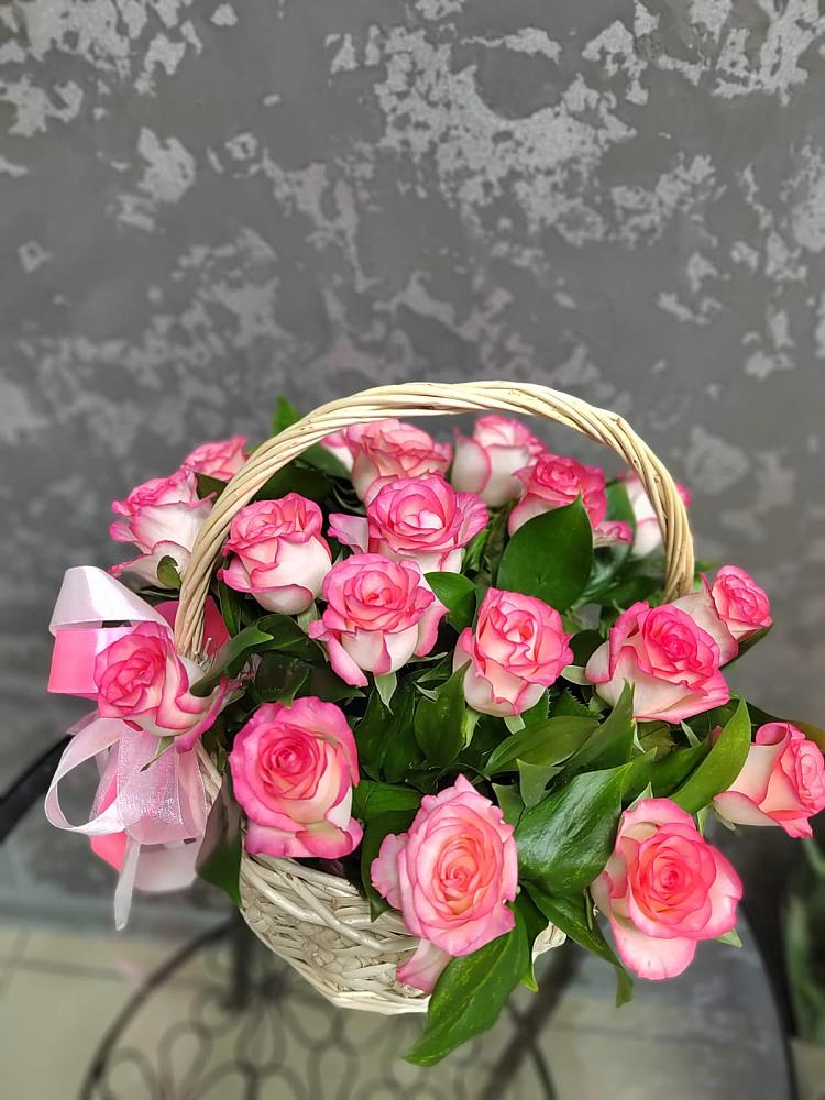 Цветочная композиция из Розы в корзине в Шабровском