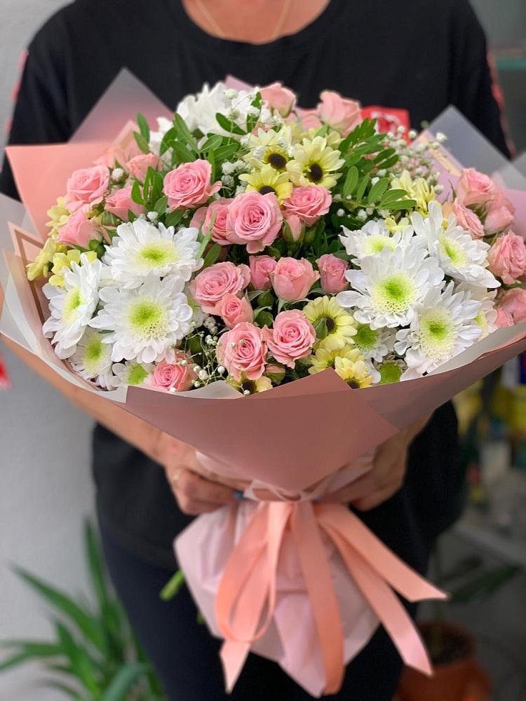 Букет цветов из: Розы и Хризантемы в Шабровском