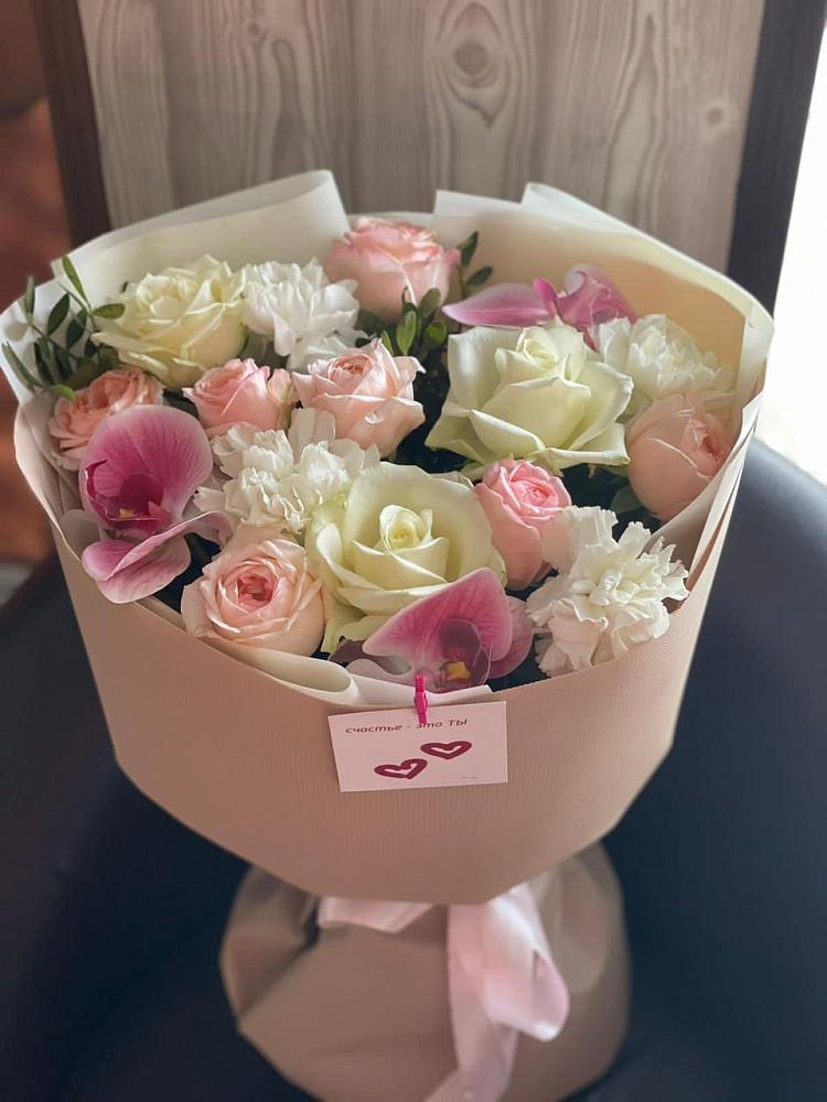 Букет цветов из: Орхидеи, Розы и Гвоздики в Шабровском