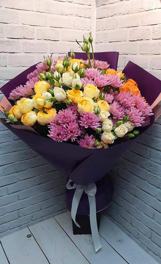 Букет цветов из: Хризантемы и Розы в Шабровском