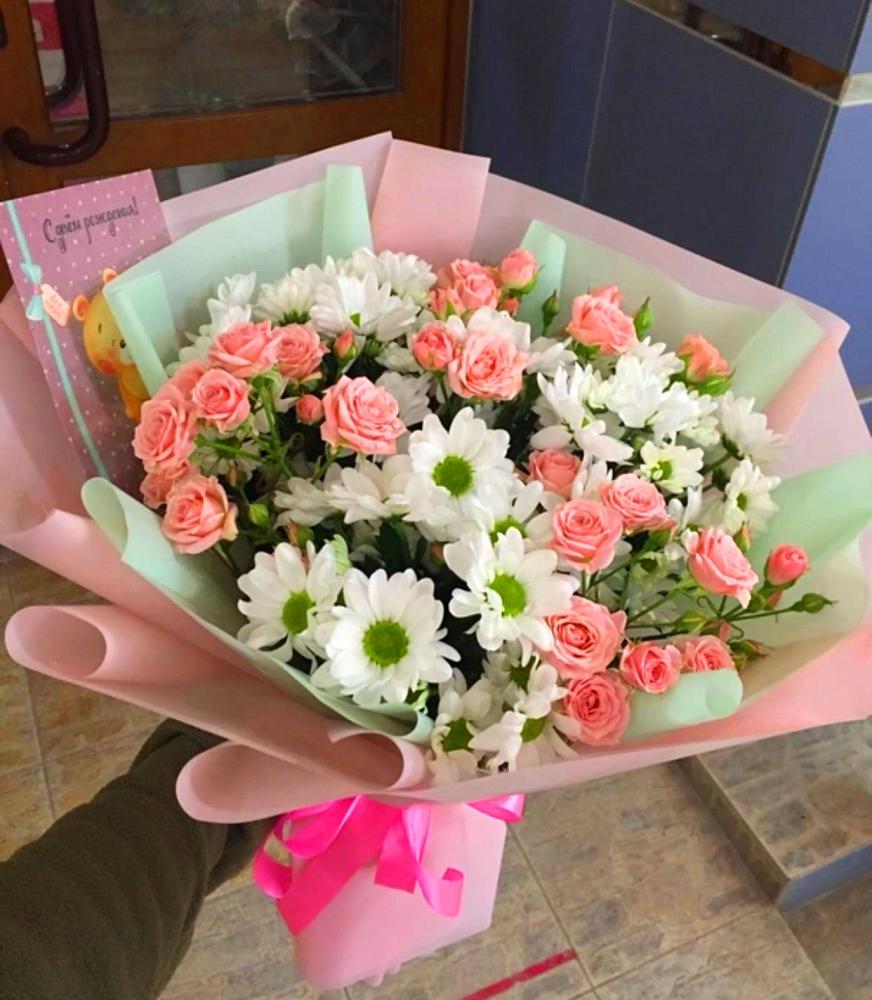 Букет цветов из: Розы и Хризантемы в Шабровском