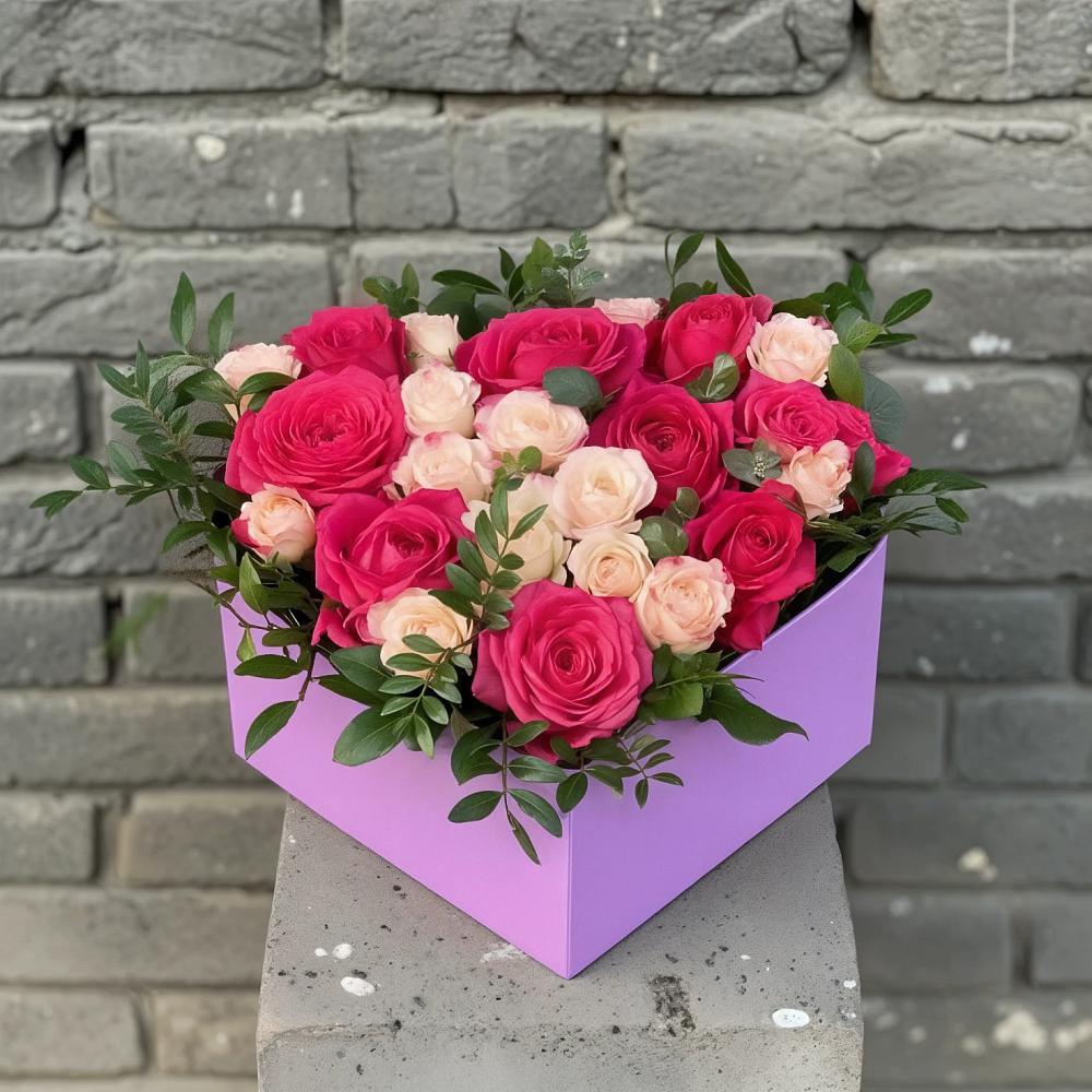 Цветочная композиция из Розы в коробке в Шабровском