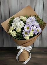 Букет цветов из:  Хризантемы и Розы в Шабровском