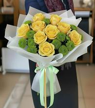 Букет цветов из:  Хризантемы и Розы в Шабровском