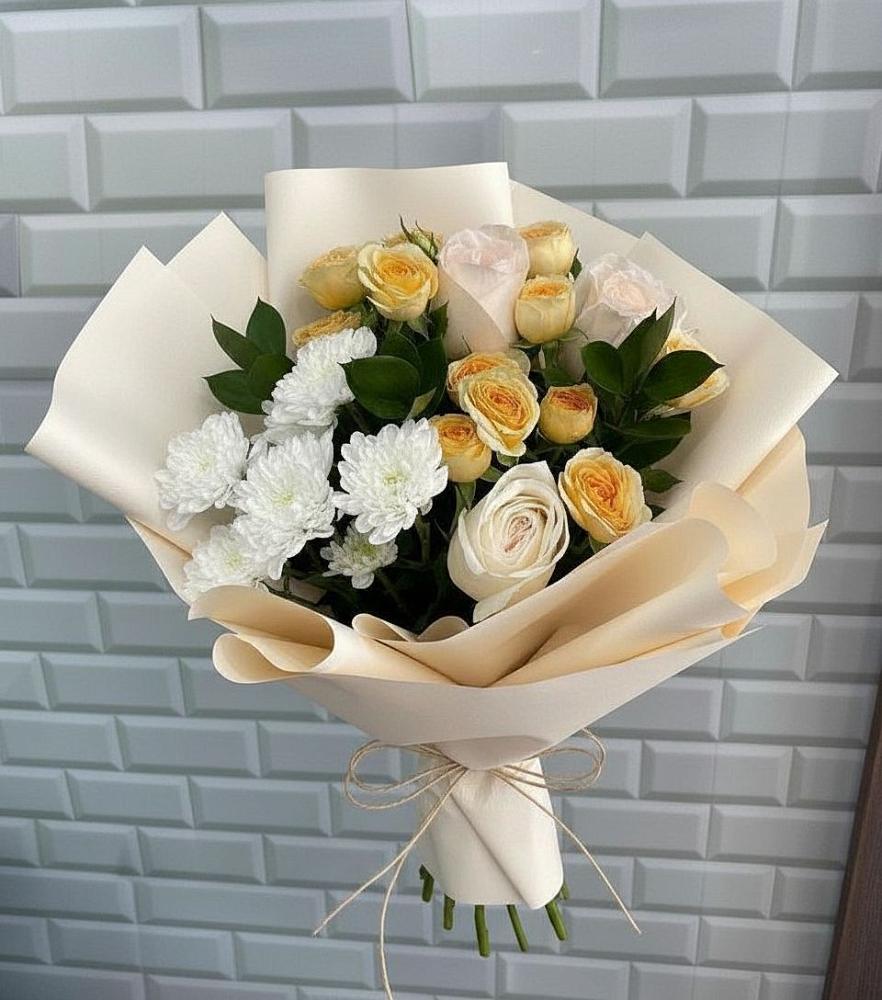 Букет цветов из: Розы и Хризантемы в Шабровском