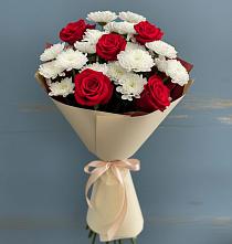 Букет цветов из:  Розы и Хризантемы в Шабровском