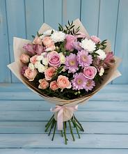 Букет цветов из:  Хризантемы, Розы и Альстромерии #REPLACE_PRED# Шабровском