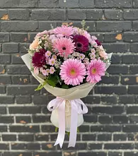Букет цветов из:  Герберы и Хризантемы в Шабровском