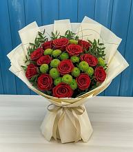 Букет цветов из:  Розы и Хризантемы в Шабровском