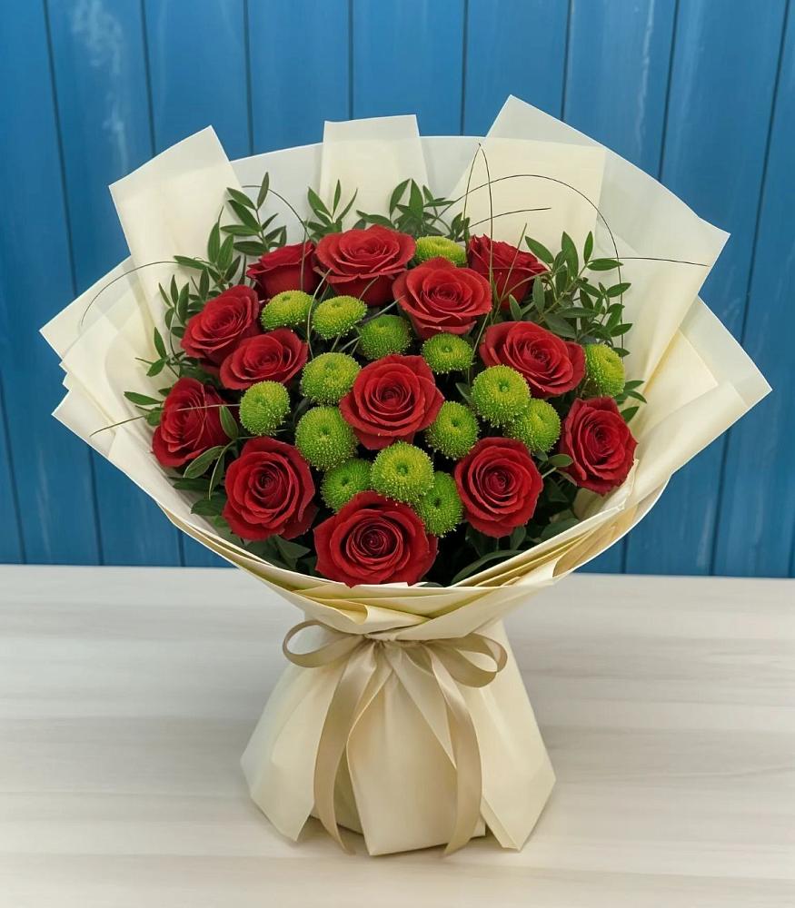 Букет цветов из: Розы и Хризантемы в Шабровском