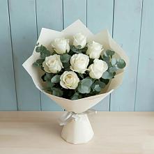 Букет Белые розы в Эвкалипте #REPLACE_PRED# Шабровском