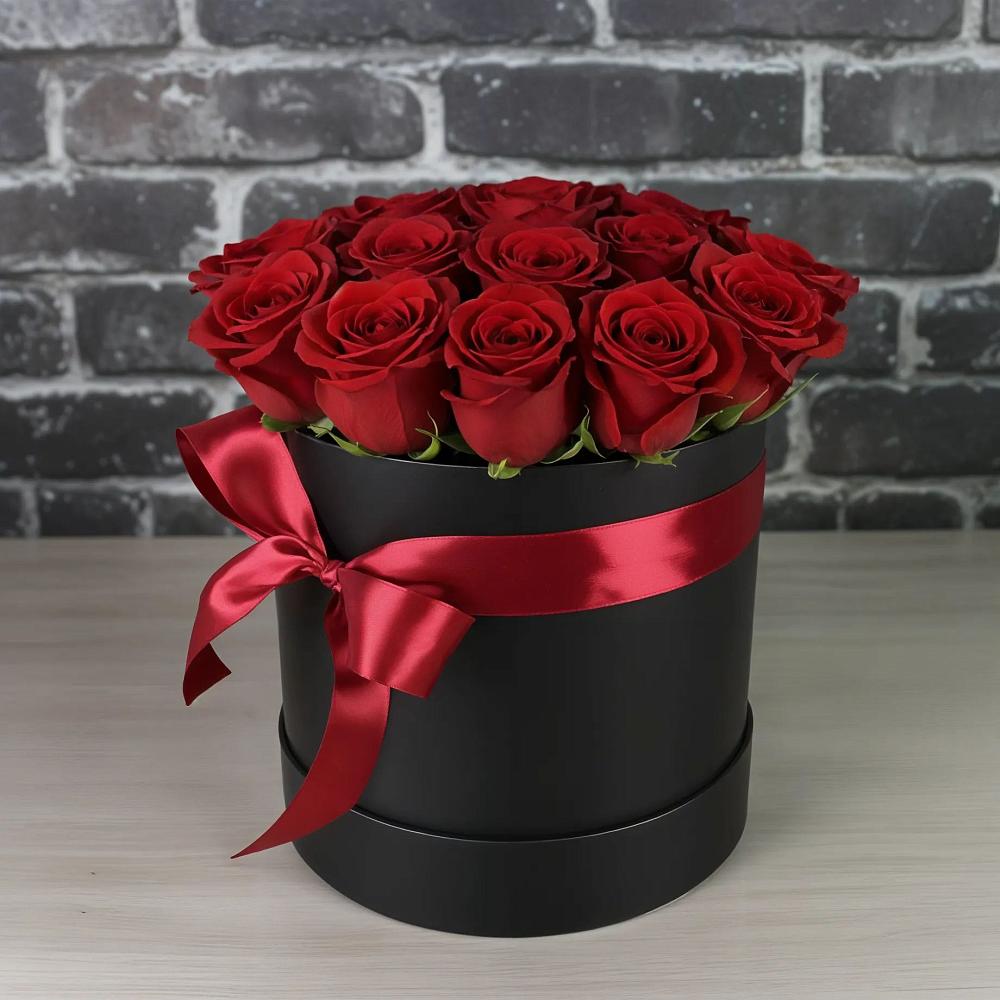 Цветочная композиция из Розы в шляпной коробке в Шабровском